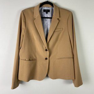 J Crew Schoolboy Blazer Jacket Women XL Button Camel Tan Work Office K2899